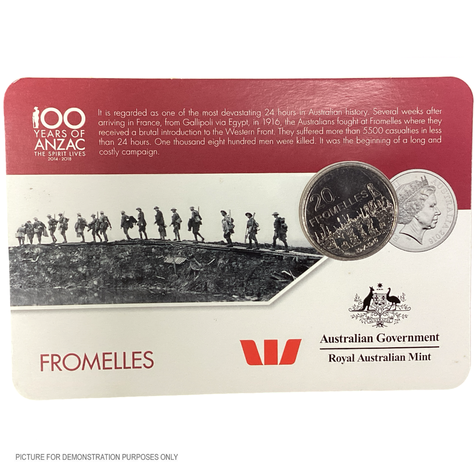 2016 - Royal Australian Mint - 100 Years of ANZAC - Fromelles